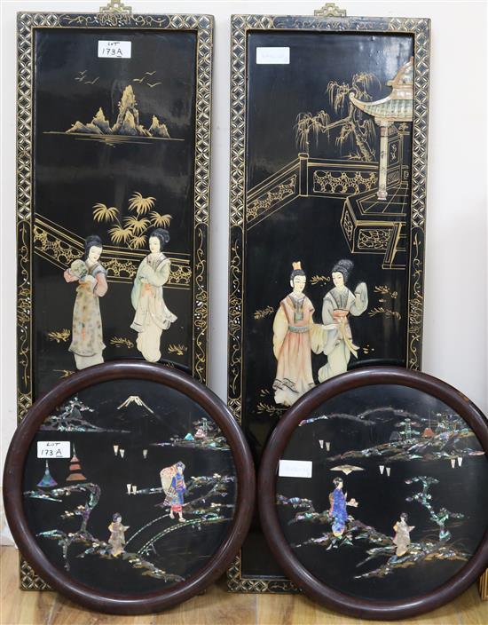 A group of lacquer panels